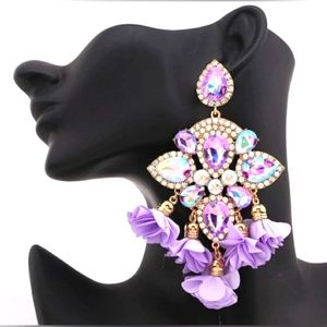 Luxury Rhinestone Chandelier Glam Earrings